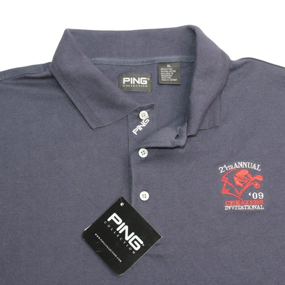 Ping Collection Mens XL Navy Blue Performance Activewear Pro Golf Polo Shirt - Picture 6 of 12